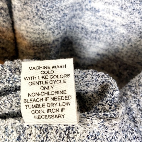 Ady P Space Dye Draped Open Front Waterfall Long Sleeve Cardigan in Blue Size XL - Picture 10 of 11